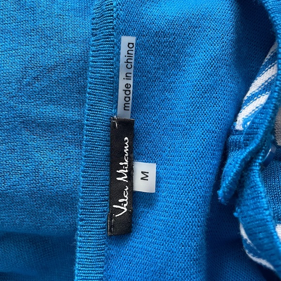 NWOT Blue and White Striped Cardigan. Size Medium. - Picture 5 of 6